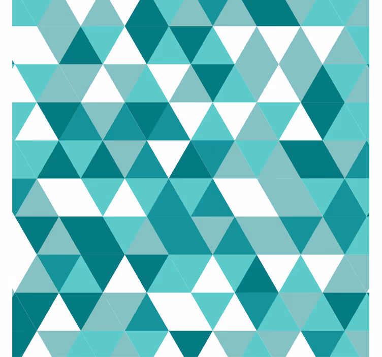 Papel de parede para sala em tons triangulares turquesa - TenStickers