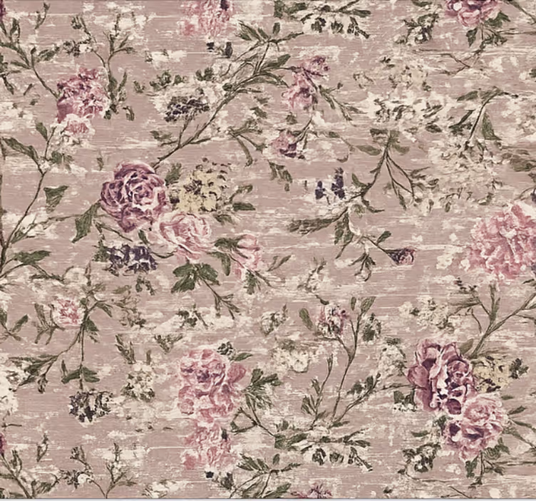 Papel de parede para sala floral vintage roxo - TenStickers