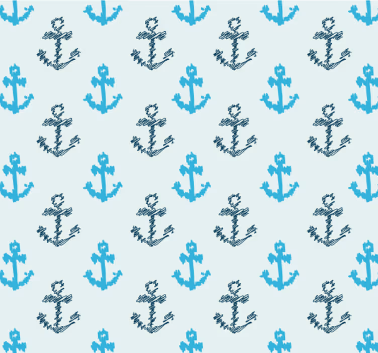 Papel de parede casa de banho padrão âncora - TenStickers