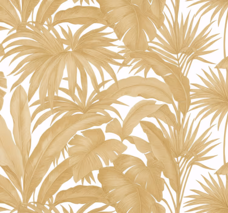 Papel de parede para sala palma dourada - TenStickers