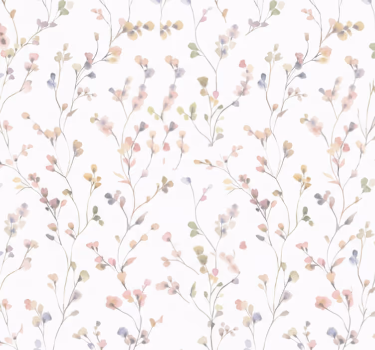 Papel de parede para sala raminho de campo em aquarela - TenStickers