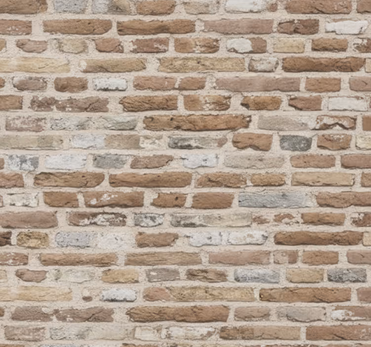 Papel de parede para sala tijolo rústico reaproveitado - TenStickers