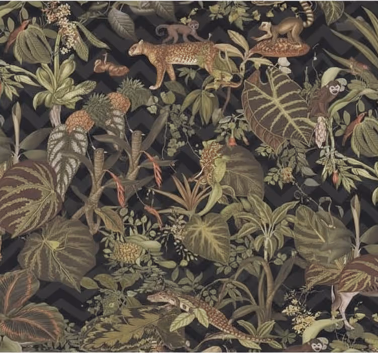 Papel de parede quarto de casal animais da selva - TenStickers