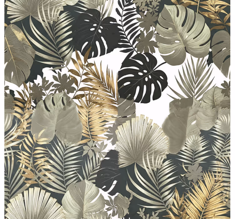 Papel de parede quarto de casal com padrões botânicos e florais - TenStickers