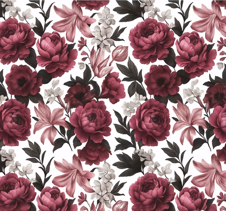 Papel de parede para sala floral holandês sombrio - TenStickers