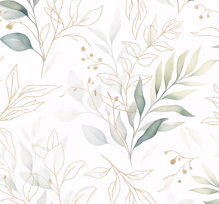 Papel de parede quarto de casal folhagem aquarela - TenStickers
