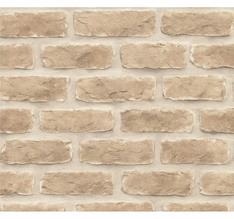 Papel de parede quarto de casal tijolo arenito rústico - TenStickers