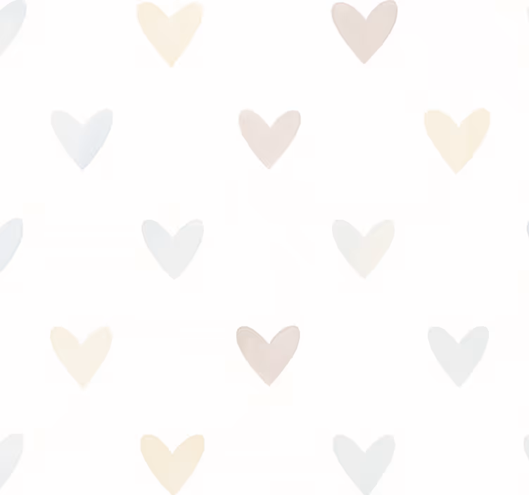Papel de parede quarto de casal corações pastel em aquarela - TenStickers