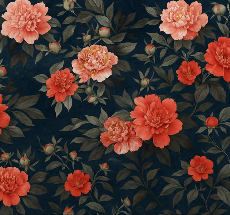 Papel de parede para sala botânica vintage escura - TenStickers