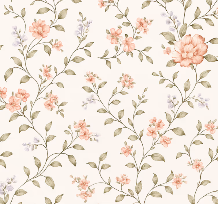 Papel de parede para sala floral fantástico - TenStickers