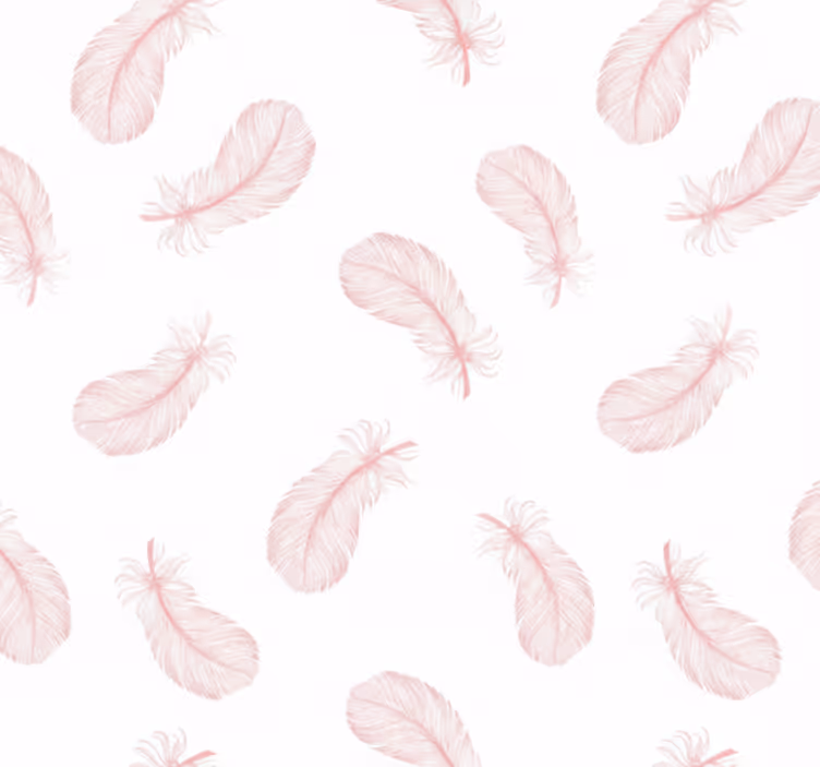 Papel de parede para sala padrão de penas rosas - TenStickers