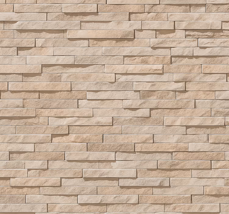 Papel de parede para sala padrão pedra 3d bege - TenStickers