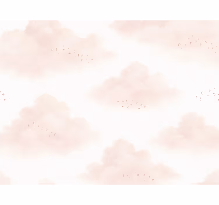 Papel de parede infantil nuvens rosas - TenStickers