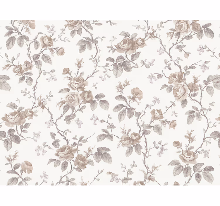 Papel de parede quarto de casal floral francês vintage - TenStickers