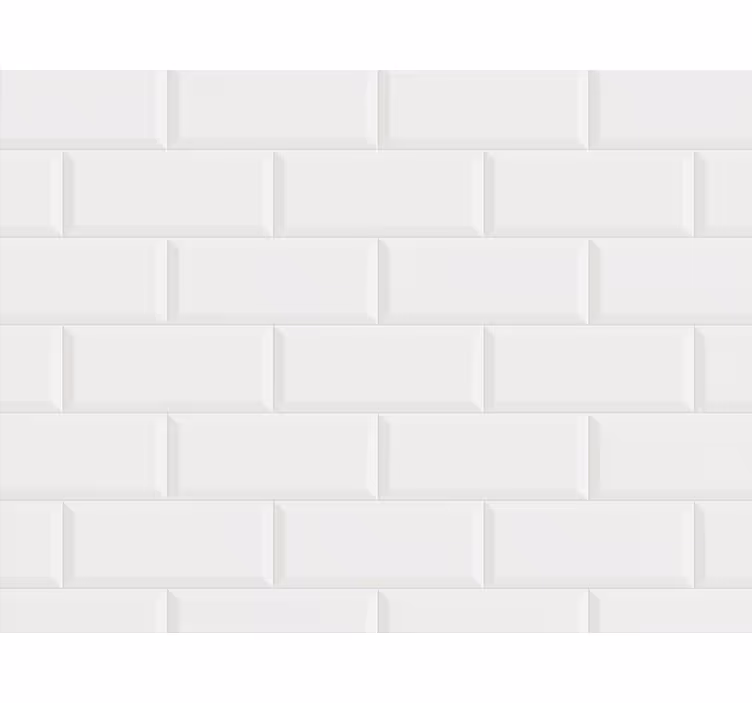 Papel de parede casa de banho padrão azulejo branco - TenStickers
