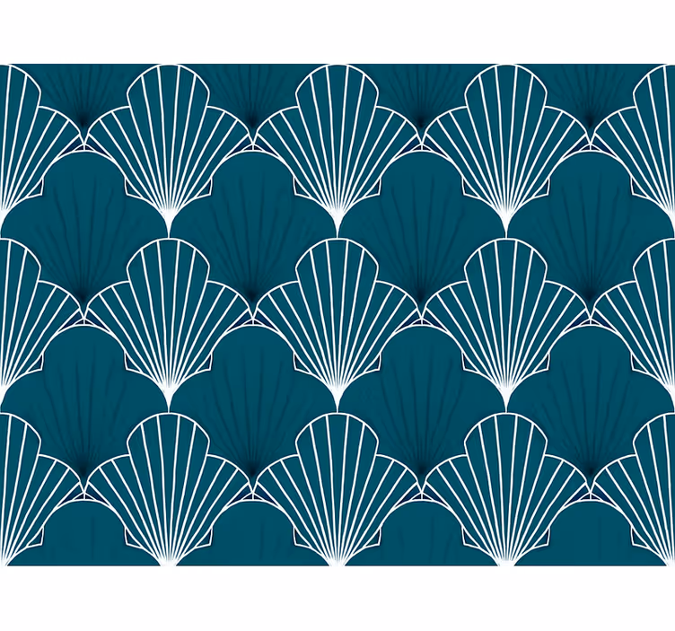 Papel de parede abstracto ventilador em azul-teal - TenStickers