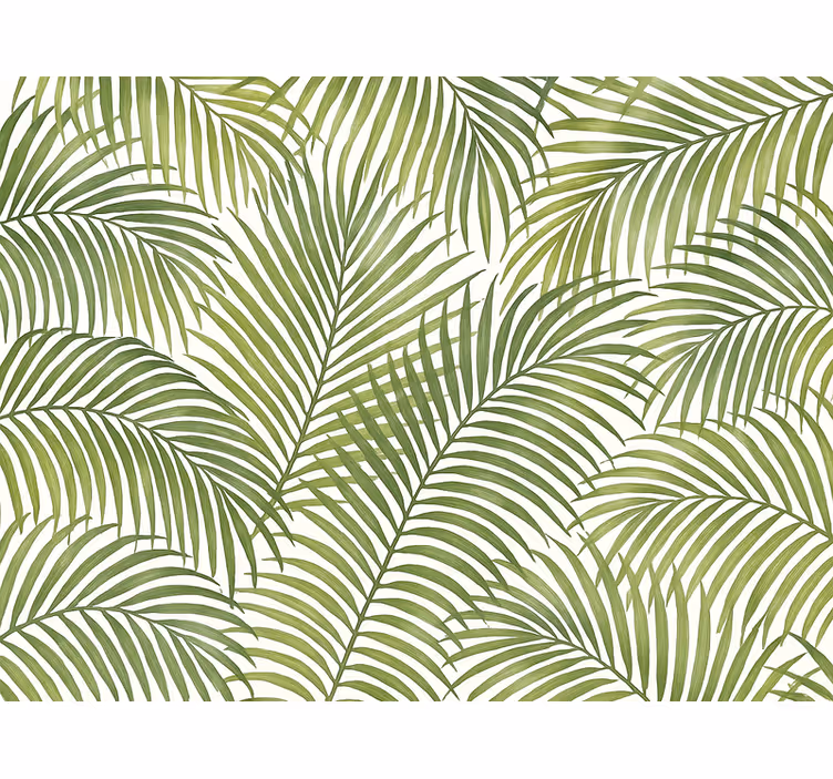 Papel de parede folhas frondes de palmeira verde - TenStickers