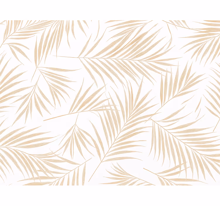 Papel de parede folhas desenho de palmeira bege - TenStickers