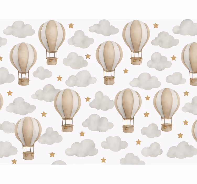 Papel de parede quarto de bebé balões da terra estrelada - TenStickers
