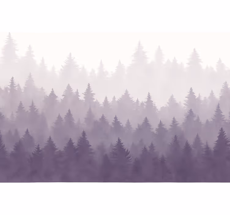 Papel de parede paisagem floresta da névoa roxa - TenStickers