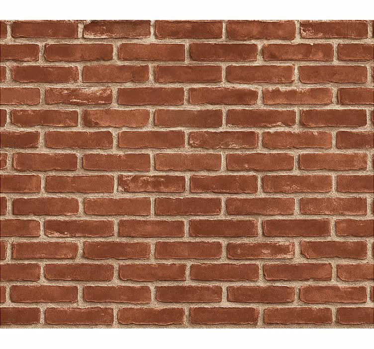 Papel de parede para sala padrão tijolo vermelho - TenStickers