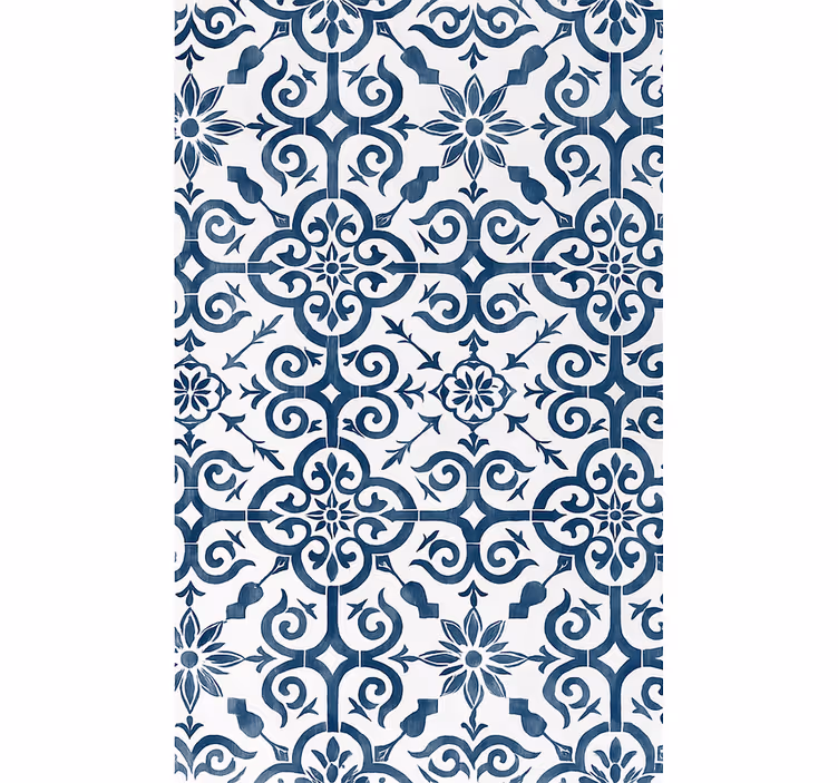 Papel de parede azulejo azul marroquino - TenStickers