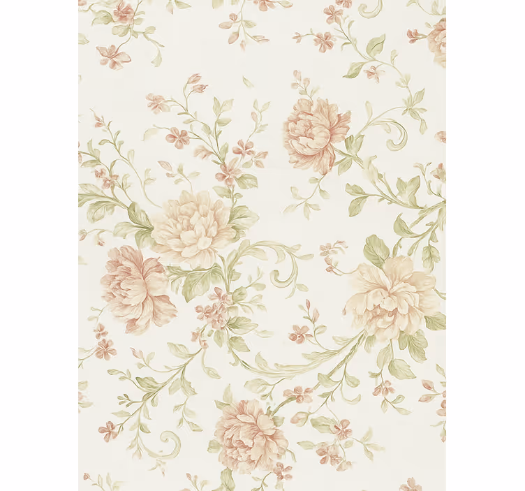 Papel de parede quarto de casal com design floral rosa - TenStickers