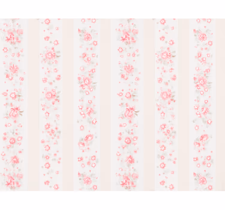 Papel de parede infantil listras florais retrô rosa - TenStickers