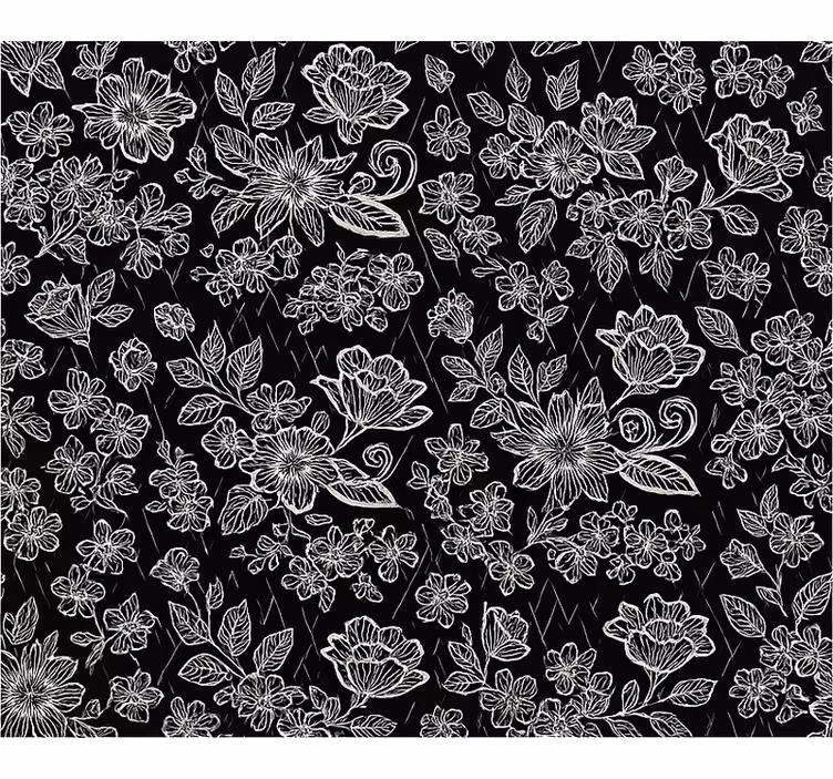 Papel de parede quarto de casal com design floral escuro - TenStickers