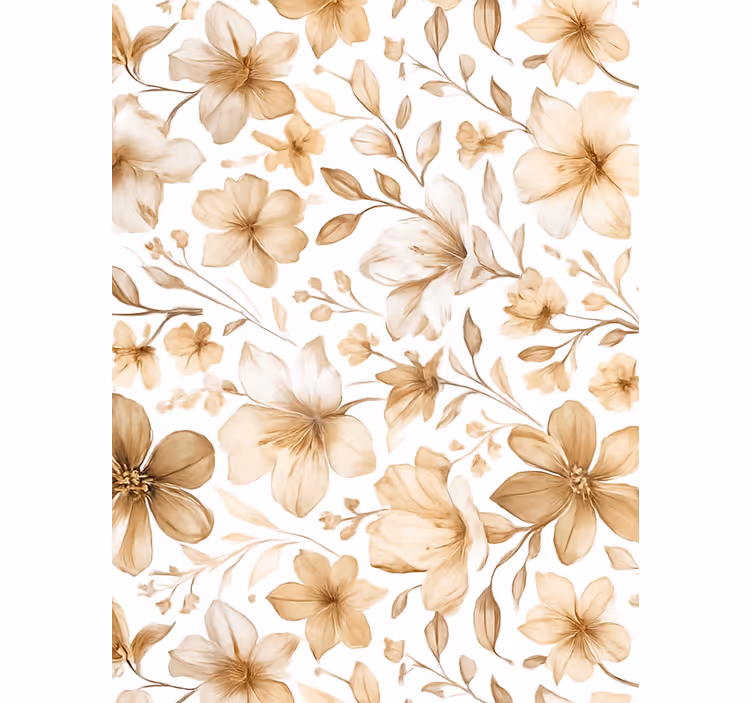 Papel de parede quarto de casal com design floral realista - TenStickers