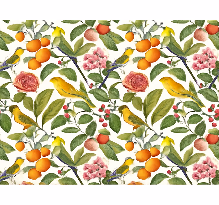 Papel de parede para sala padrão de selva exótica - TenStickers
