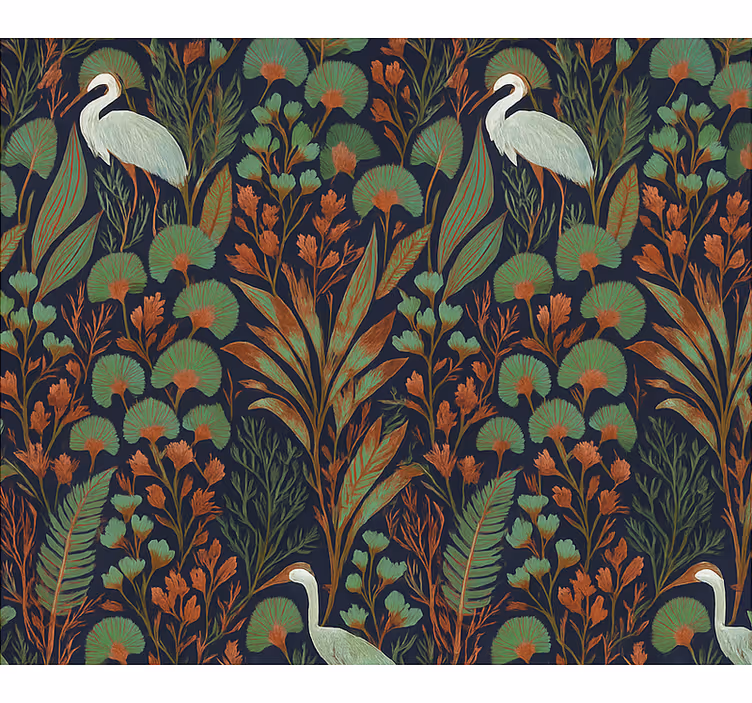 Papel de parede quarto de casal natureza asiática - TenStickers