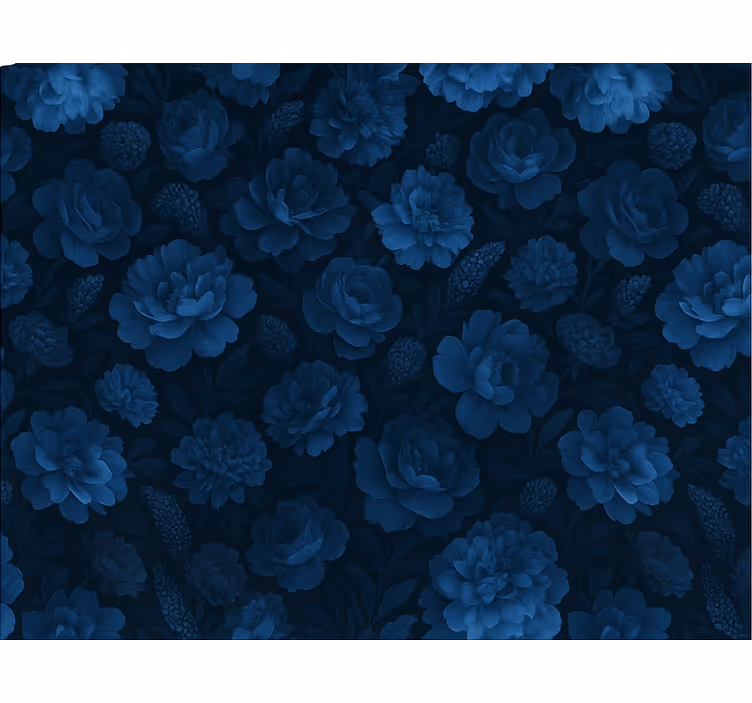 Papel de parede quarto de casal com floral azul escuro - TenStickers