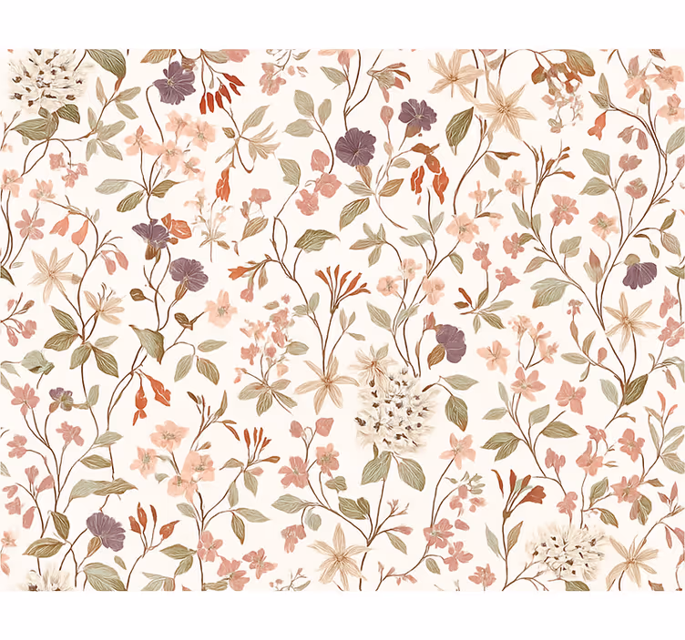 Papel de parede quarto de casal estampa de flores rosa - TenStickers