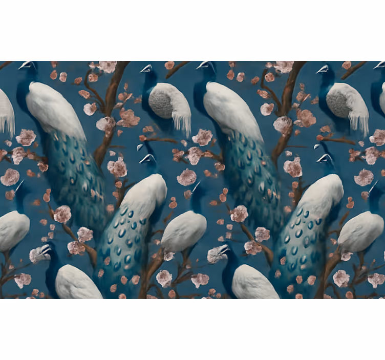 Papel de parede quarto de casal com lindos pavões - TenStickers