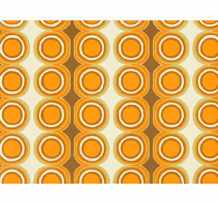 Papel de parede para sala design de círculos laranjas retrô - TenStickers