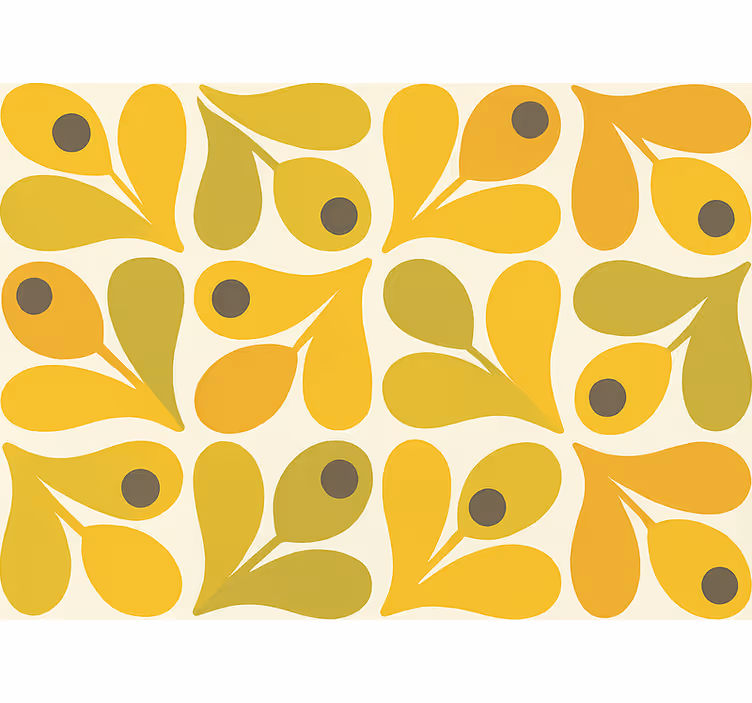 Papel de parede para sala geometria amarela retrô - TenStickers