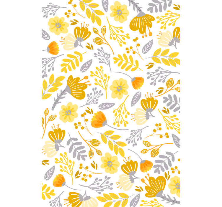 Papel de parede flores amarelas - TenStickers