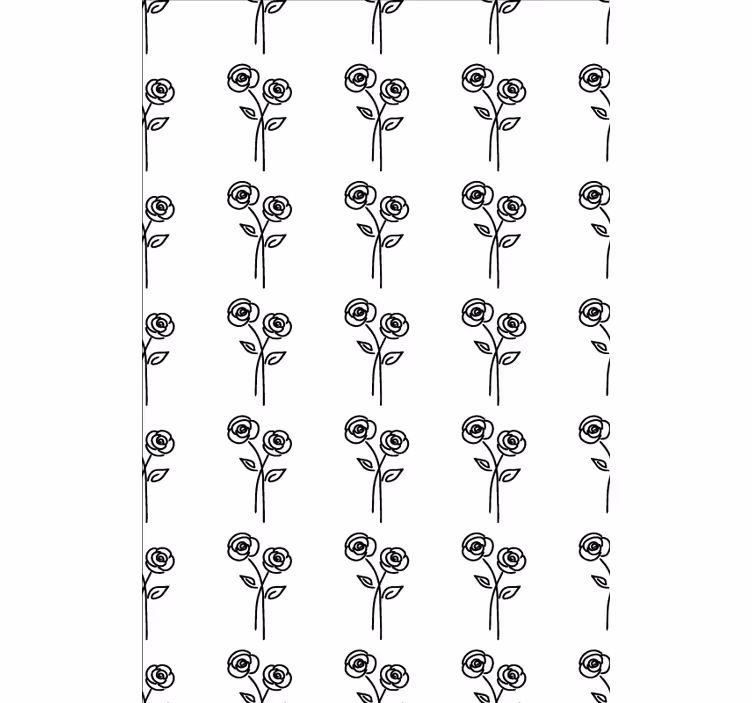 Papel de parede flores com design minimalista de rosas - TenStickers