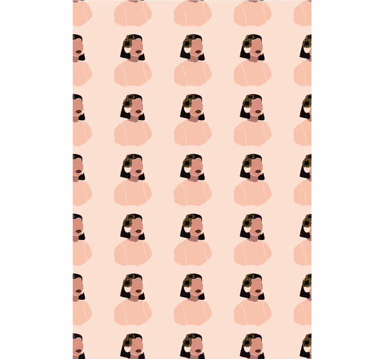 Papel de parede flores rosto de mulher girassol - TenStickers
