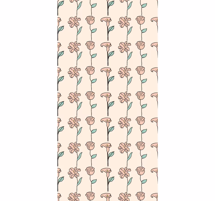 Papel de parede floral design original minimalista - TenStickers