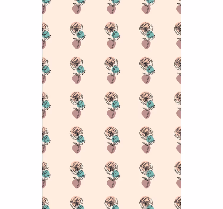 Papel de parede floral desenho de flores margaridas - TenStickers