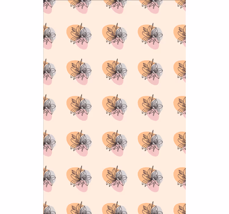 Papel de parede floral par de flores minimalista - TenStickers