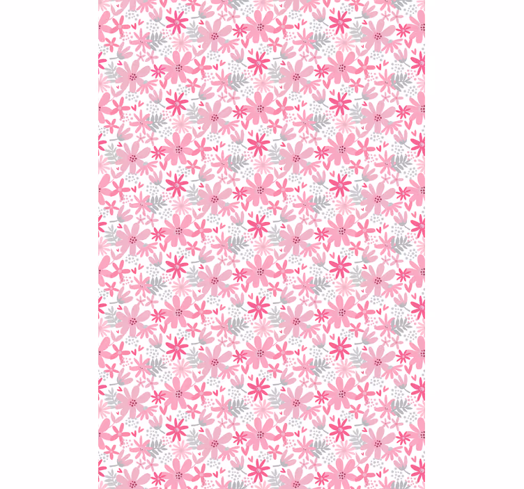 Papel de parede floral estampa 'yambo' rosa - TenStickers