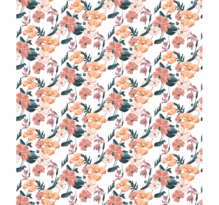 Papel de parede floral ziedi branco - TenStickers