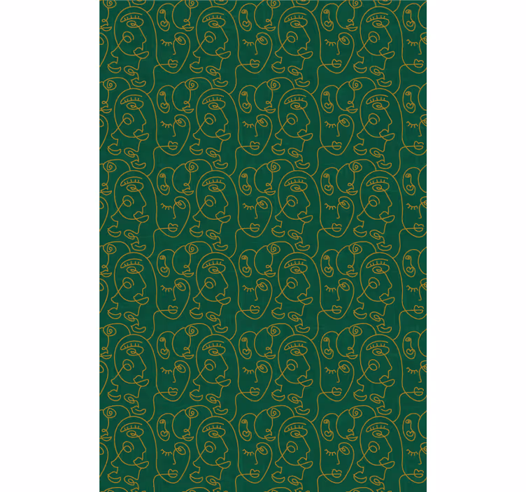 Papel de parede quarto de casal mulheres desenhadas verdes - TenStickers