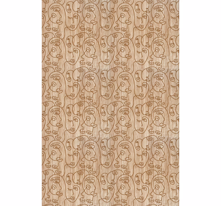 Papel de parede quarto de casal mulheres desenhadas em bege - TenStickers