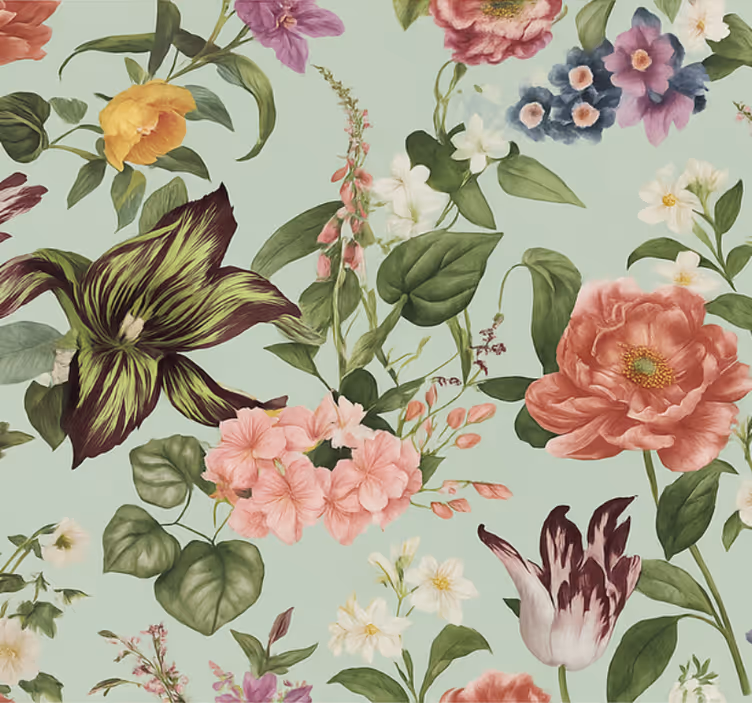 Papel de parede para quarto flores coloridas da primavera - TenStickers