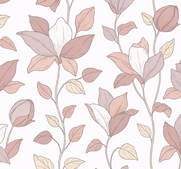 Papel de parede para quarto floral rosa - TenStickers