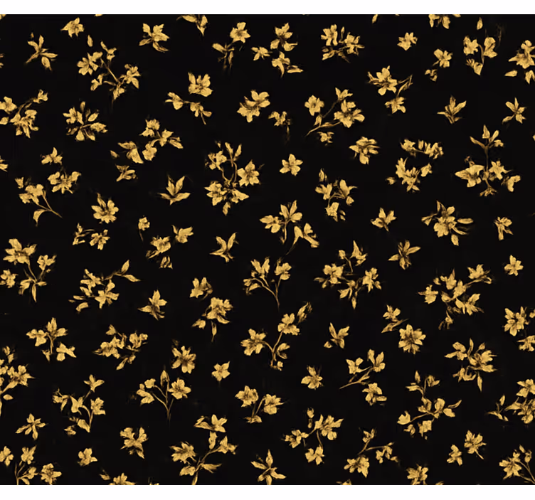 Papel de parede para quarto fundo escuro com flores douradas - TenStickers